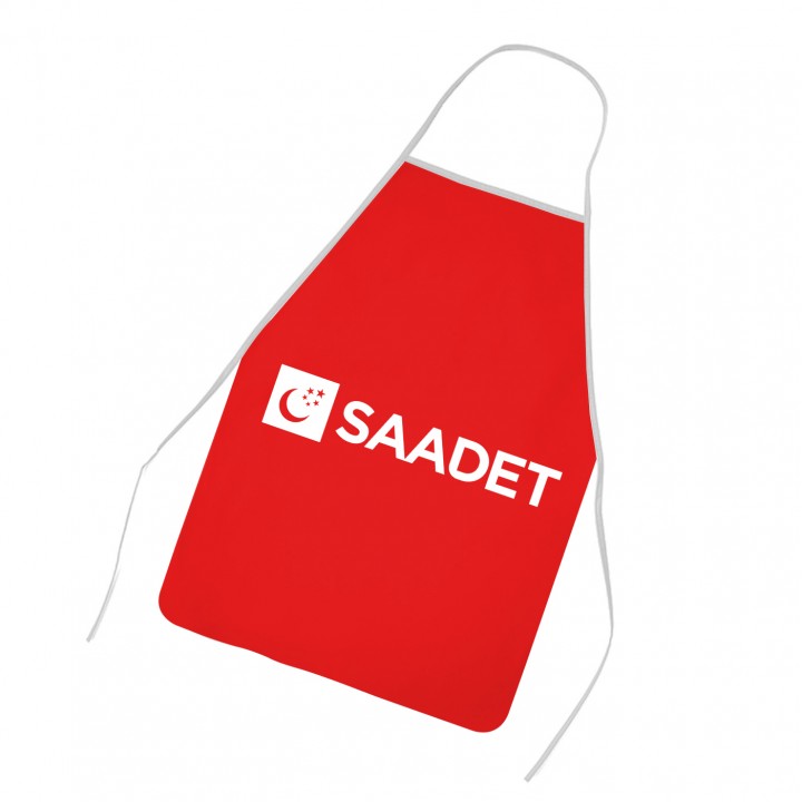 Saadet Partisi Logolu Kırmızı Mutfak Önlüğü